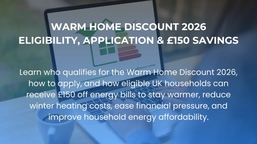 Warm Home Discount 2026 £150 electricity bill support for eligible UK households during winter.