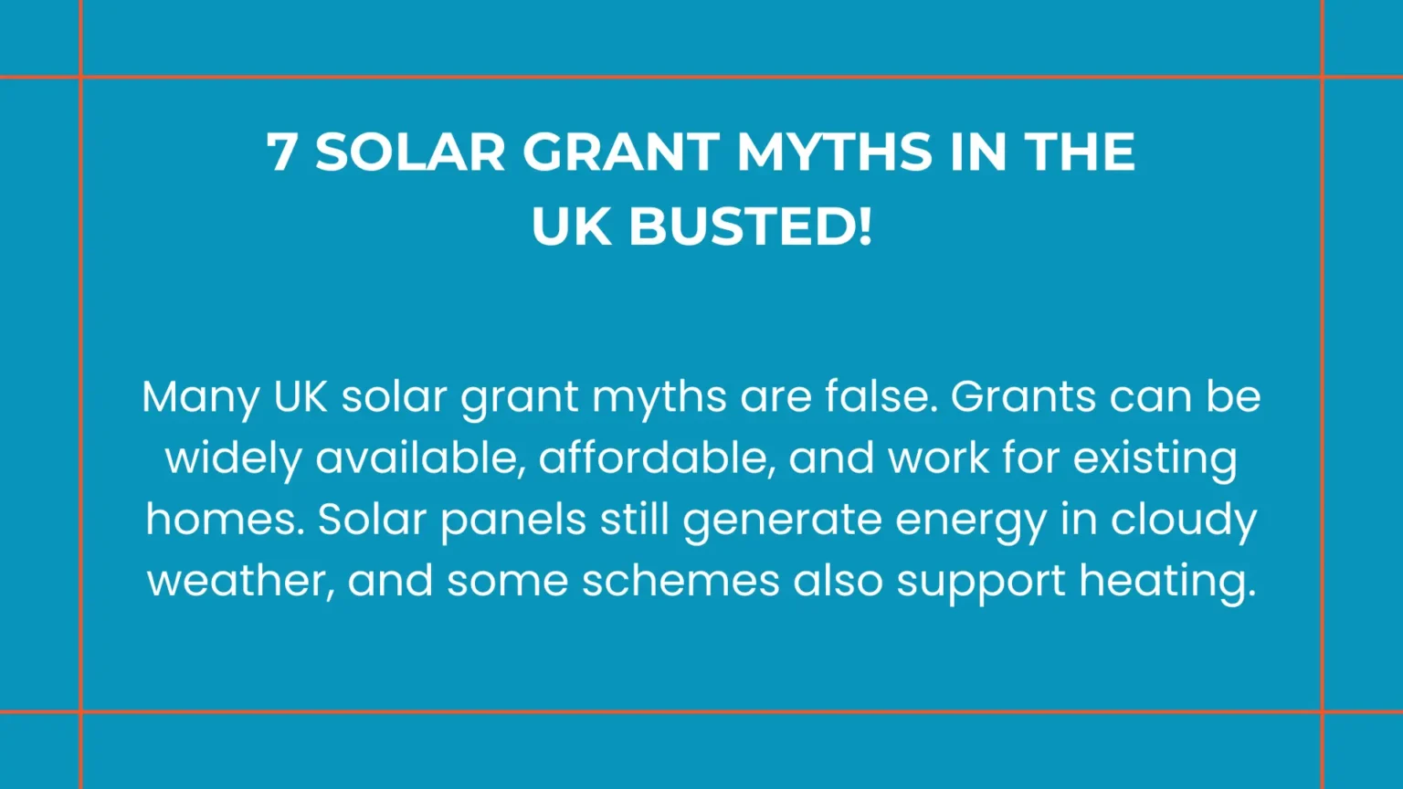 Solar grants UK myth busting guide